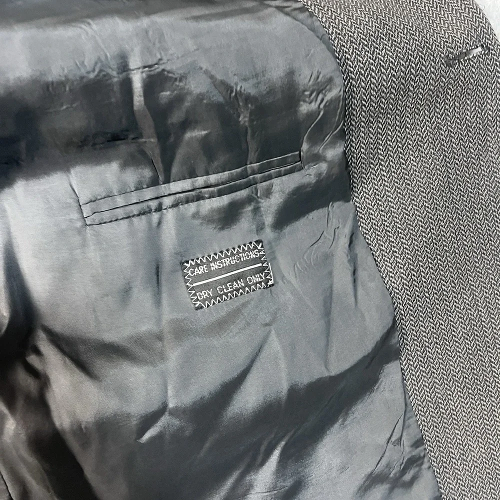 Giorgio Armani Le Collezioni Suit Jacket Mens 44 Herringbone Made in Italy Blaze